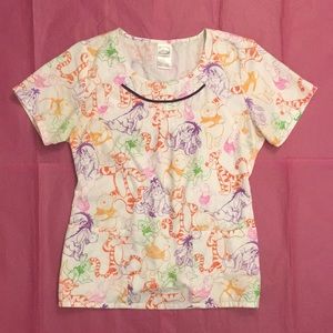 Disney Winnie the Pooh and Friends Scrub Top Small